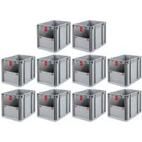 Proregal SparSet 10x Eurobox NextGen Insight Cover HxBxT 32 x 30 x 40 30 Liter Hoch/Rot Eurobehälter Transportbox