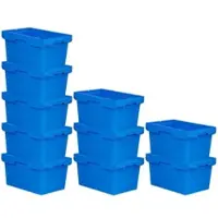 Proregal Mega Deal 10x Conical Mehrweg-Stapelbehälter Blau HxBxT 32,3 x 40 x 60cm 58 Liter Lagerbox Eurobox Transportbox Transportbehälter
