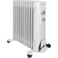 Clatronic Ölradiator | Effiziente mobile Heizung | elektrische Heizung mit 11 Rippen | 3 Stufen | Slimline Heizkörper | bis zu 50qm | 2300 W | RA 3737