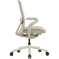 Hjh OFFICE High End Bürostuhl VERVIO Ergonomischer Schreibtischstuhl mit Armlehnen Stoff / Netzstoff Beige Drehstuhl für Büro, Zuhause