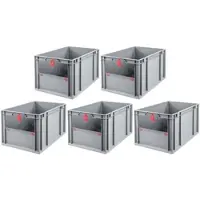 Proregal SparSet 5x Eurobox NextGen Insight Cover HxBxT 32 x 40 x 60 65 Liter Hoch/Rot Eurobehälter Transportbox