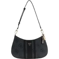 GUESS Noelle II Top Zip Shoulder Bag coal logo
