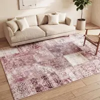 FRAAI Patchwork Teppich - Lago Rot Rosa 80x150 cm