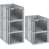 Proregal SparSet 5x Eurobox NextGen Store HxBxT 32 x 40 x 60 cm 65 Liter Front Offen Eurobehälter Transportbox