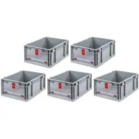 Proregal SparSet 5x Eurobox NextGen Insight Cover HxBxT 17 x 30 x 40 16 Liter Niedrig/Rot Eurobehälter Transportbox