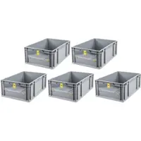 Proregal SparSet 5x Eurobox NextGen Insight Cover HxBxT 22 x 40 x 60 44 Liter Niedrig/Gelb Eurobehälter Transportbox