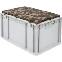 Proregal Eurobox NextGen Seat Box Camouflage HxBxT 36,5 x 40 x 60 cm 65 Liter Griffe Geschlossen Eurobehälter Sitzbox Transportbox