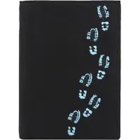 OXMOX Geldbörse New Cryptan RFID Protect Kombibörse Footsteps Print Cyan Black schwarz