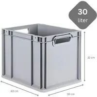 Proregal SparSet 10x Eurobox NextGen Grip mit Auflagedeckel mit 4 Roten Schiebeschnappverschlüssen HxBxT 32 x 30 x 40 cm 30 Liter Griffe