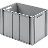 Proregal Eurobehälter mit offenem Griff | HxBxT 42x40x60cm | 70 Liter | Grau | Eurobox, Transportbox, Transportbehälter, Stapelbehälter