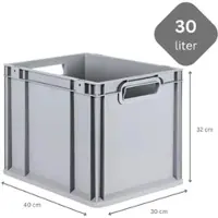 Proregal SparSet 10x Eurobox NextGen Grip mit Auflagedeckel mit 4 Blauen Schiebeschnappverschlüssen HxBxT 32 x 30 x 40 cm 30 Liter Griffe