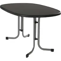 Sieger Gartentisch - Grau - Mecalit - Metallgestell - 140 x 90 cm - klappbar
