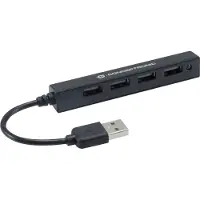 Conceptronic HUBBIES 4-Port-USB 2.0-Hub, USB 2.0, USB 2.0, 480 Mbit/s, Schwarz, 0,09 m, China