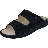 Finn Comfort Rab Herrenschuhe, bequeme Pantolette, Blau, Leder, NEU - Herrenschuhe Sandale / Pantolette, Blau, leder (nubukrona)