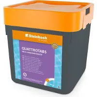 Steinbach | Poolpflege Quattrotabs | langsamlöslich | 200g Tabs | 5 kg | ideal für langanhaltende Wasserhygiene | pflegt zuverlässig und effizient | geeignet für Pools jeder Größe.