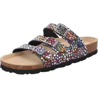 Rohde Damen Pantolette Weite G mit Schnallen und weichem Lederfußbett Alba 5620, Größe:37 EU, Farbe:Schwarz