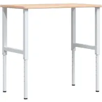 Syfax Werkbank 100x60x(71,5-98) cm Massivholz Eiche Rechteckig