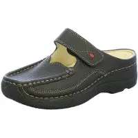 Wolky Roll Slipper, Clog, Printed leather, black, 0622770-000 43