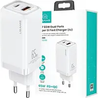 Usams Ład. Siec. 1Xusb-C+1Xusb T47 65W (Nur Kopf) Pd Schnellladung Super Si Biały/Weiß Cc153Tc02 (Us-Cc153)