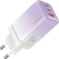 Usams Ład. Siec. 2Xusb-C+1Xusb 65W (Nur Kopf) Gan Pd3.0 +Qc3.0 Schnellladung Fioletowy/Gradient Purple Sandru Serie Cc180Tc03 (Us-Cc180)