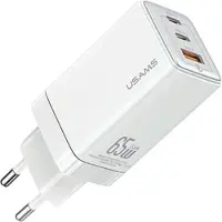 Usams Ład. Siec. 2Xusb-C+1Xusb 65W (Nur Kopf) Gan Pd3.0 +Qc3.0 Schnellladung Biały/Weiß Sandru Serie Cc180Tc02 (Us-Cc180)