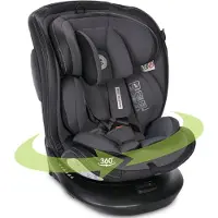 Lorelli Auto Kindersitz Aviator, Mitwachsender Autositz mit Isofix i-Size 40-150cm, Babysitz ab Geburt, 360 Grad drehbar, grau