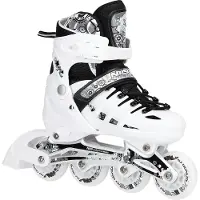 NILS Rollschuhe 2 in 1 Set Inlineskates Triskates Schlittschuhe Twinkle weiß LED-Leuchtrollen Gr. 31-34 verstellbar