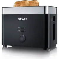 Graef TO 61 /62/63 Toaster, Kunststoffgehäuse, Stoppfunktion, Auftaufunktion, Brötchenrost, Cool Wall