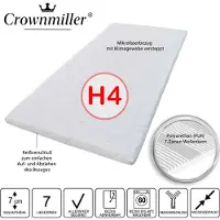Crownmiller Basic XXL Topper 180x200 cm fest 7cm hoch 7-Zonen Bezug waschbar bis 60 Grad  100