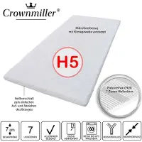 Crownmiller Basic XXL Topper 180x200 cm extra fest 7cm hoch 7-Zonen Bezug waschbar bis 60 Grad  100