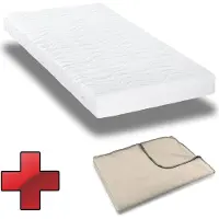 Sleezzze Premium 7-Zonen Matratze 100x200 cm CloudComfort, Höhe 15 cm, Härtegrad H2/H3 + Sleezzz Smart Kuscheldecke 140 x 200 cm