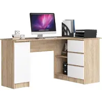 Akord Furniture Factory IP0PBIUDABBIA006, Ecke, Matt, Weiß, Eichenfarben, 3 Schublade(n), 850 mm, 1550 mm