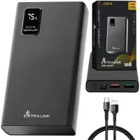 Extralink 10000 mAh Powerbank 22,5 W Fast Charge, USB-C, Schnellladen, Schwarz
