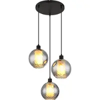 Globo Design-Pendellampe Ulf 3-Licht Schwarz