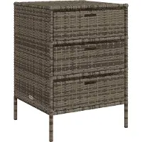 vidaXL Gartenschrank Grau 55x59x80 cm Poly Rattan
