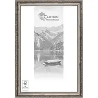 Clamaro 'VIKTOR' Bilderrahmen Antik Massivholz | Grau Silber | Shabby Chic Vintage Barock | Holzrahmen inkl. Acrylglas, Rückwand, Aufhänger (Querformat & Hochformat), Größe:120x100