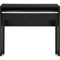 Vente-unique Konsolenschreibtisch ausziehbar mit 2 Schubladen - Schwarz & Marmor-Optik Weiß - LOAVIA