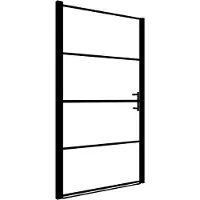 vidaXL Duschtür Mattes Hartglas 91x195 cm Schwarz
