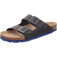 Rohde Herren Pantolette Leder Clog Schnalle Grado 5927, Größe:42 EU, Farbe:Grau