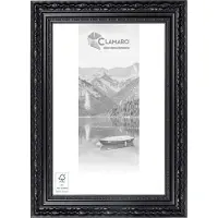 Clamaro Bilderrahmen 'OTTO' Antik Massivholz | Schwarz Matt | Shabby Chic Vintage Barock | Holzrahmen inkl. Acrylglas, Rückwand, Aufhänger (Querformat & Hochformat), Größe:94.5x32.6