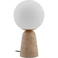 LINDBY Kirstan Tischleuchte Beige/Weiß - , Kirstan, Weiß, für Wohnzimmer, Glas, Modern