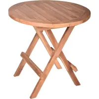 DELUKE Gartentisch NELLE rund - Teak, Teakbraun, 50x50x51cm | Garten Beistelltisch Wetterfest Outdoor Tisch