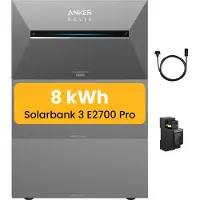 Anker PowernessBalkonkraftwerk Speicher 8 kWh, SOLIX Solarbank 3 E2700 Pro mit BP2700x2 Akku inkl. Smarten Zähler für Balkonkraftwerk