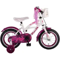 Yipeeh Kinderfahrrad Heart Cruiser - Mädchen - 12 Zoll - Weiß / Lila