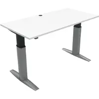 Stier Elektrisch höhenverstellbarer Schreibtisch 501-23, 160x80cm, Weiß, 68-120cm, 175kg Nutzlast, hochwertig