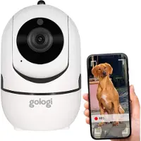 Gologi Haustierkamera mit App - Hundekamera - Überwachungskamera für Haustiere - Mit WiFi - Weiß