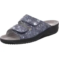 Rohde Damen Pantolette aus Leder mit zartem Metallic-Schimmer Soltau-40 1958, Größe:37 EU, Farbe:Blau