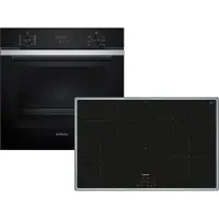 Siemens iQ300 PQ214IA02Z (HB273ABS3+EH845BFB5E), Zonen-Induktionskochfeld, 5 Zone(n), Glaskeramik, Schwarz, Berührung, 80,2 cm
