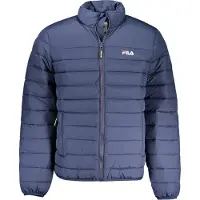 FILA Herrenjacke Blau: Wasserdicht mit Taschen, Reißverschluss & Print