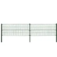 HOME DELUXE Doppelstabmattenzaun MORATA Höhe: 120 cm / Länge: 10 m ohne Eckpfosten I Gartenzaun, Mattenzaun